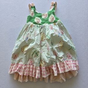 SweetHoney Green and Pink Carousel Dress
